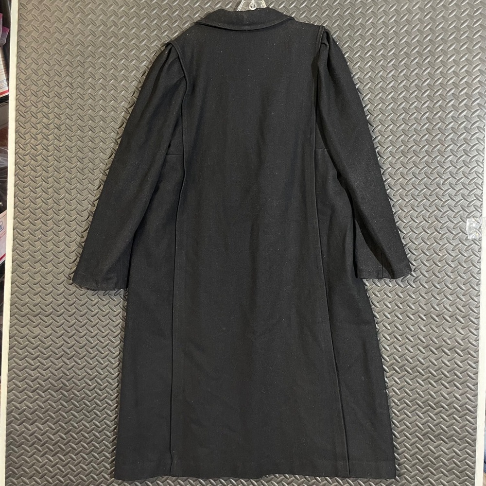 Vintage Lady Suzette Andover Black Wool Long Coat Paisley Lining Made in USA‎ XL - Picture 3 of 9